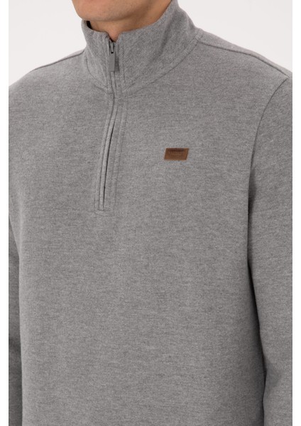 Erkek Gri Melanj Sweatshirt 50313802-VR086