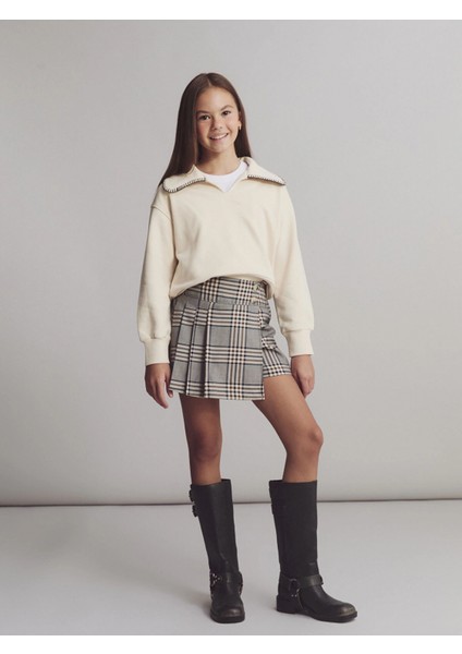 Lcw Kids Bej Polo Yaka Kız Çocuk Sweatshirt fiyatları