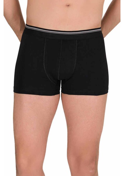 Likralı Erkek Boxer Şort Siyah 1097B