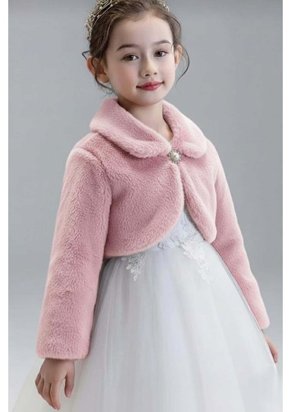 Pelüş Uzun Kol Kız Çocuk Bolerosu M00681