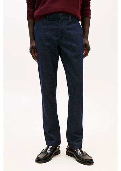 Erkek Bleecker Slim Fit Melanj Chino Pantolon - Lacivert