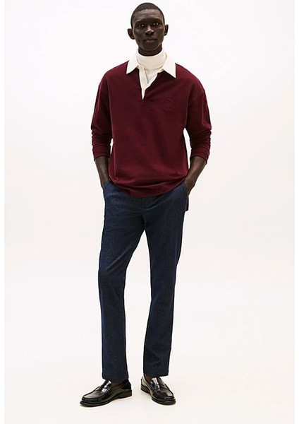 Erkek Bleecker Slim Fit Melanj Chino Pantolon - Lacivert fiyatları