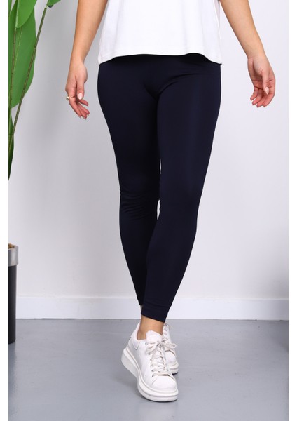 Lacivert Yüksek Bel Şardonlu Dalgıç Tayt modelleri