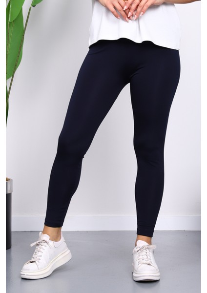 Lacivert Yüksek Bel Şardonlu Dalgıç Tayt fırsatları