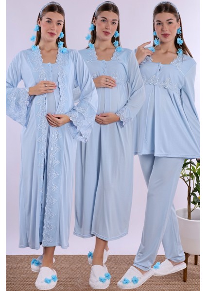 Mavi Hamile Lohusa Set