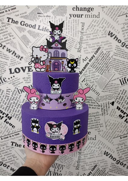 Kuromi Maket Pasta Mor, Kuromi Doğum Günü Parti Malzemeleri