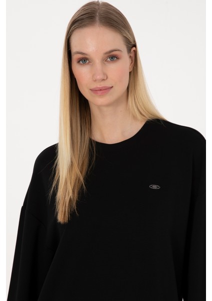 Kadın Siyah Sweatshirt 50314194-VR046 fiyatları