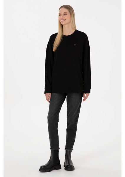 Kadın Siyah Sweatshirt 50314194-VR046 fırsatları