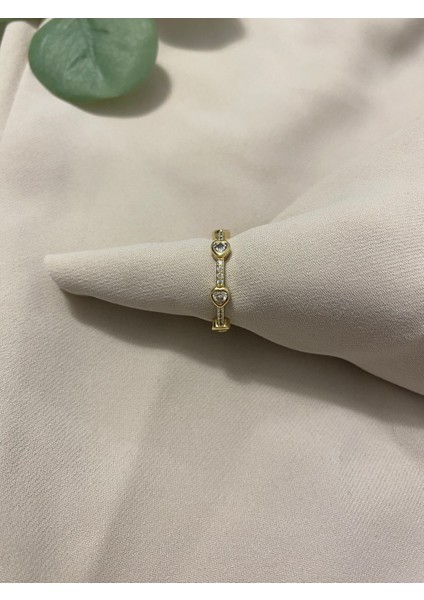 Xuping 14K Altın Kaplama Zirkon Taşlı Kararmaz Suya Dayanıklı Şık Kadın Yüzük Lüks Görünümlü Günlük Kullanıma Uygun Sevgiliye Özel Hediyelik Takı