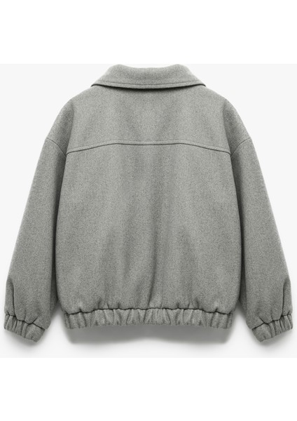 Gömlek Yaka Uzun Kollu Cepli Fermuarlı Crop Ceket modelleri