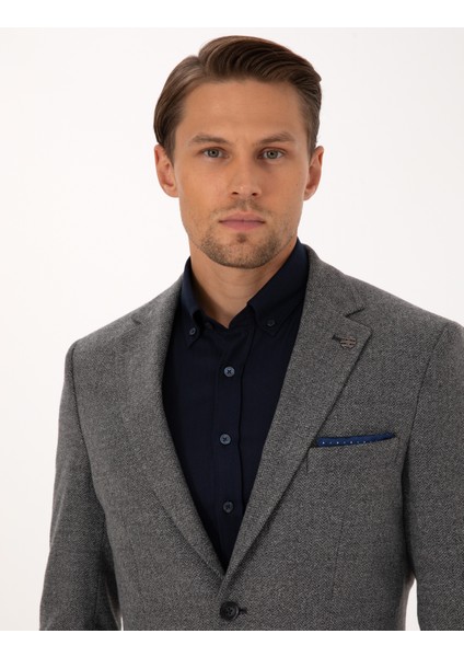 Erkek Füme Slim Fit Balıksırtı Ceket 50317640-VR058 fiyatları