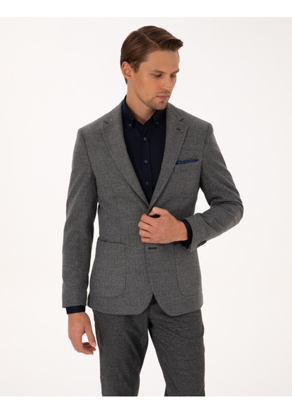 Erkek Füme Slim Fit Balıksırtı Ceket 50317640-VR058 modelleri