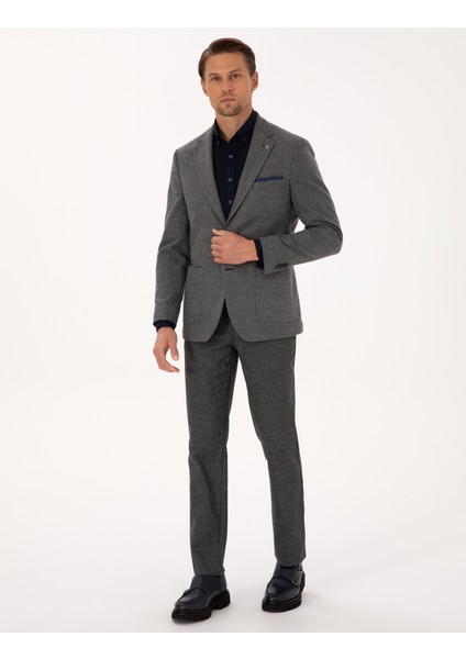 Erkek Füme Slim Fit Balıksırtı Ceket 50317640-VR058 fırsatları