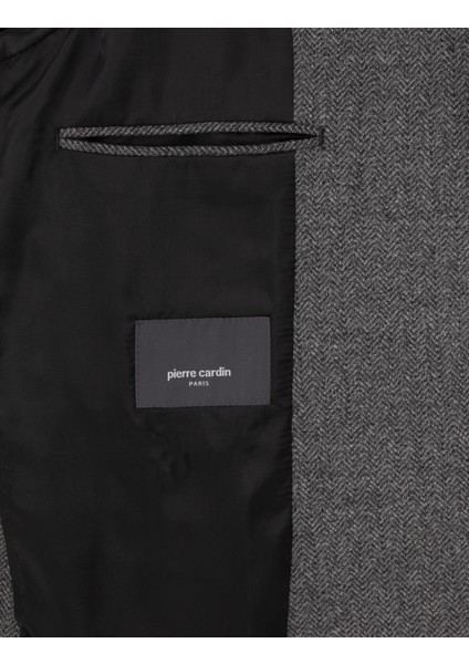 Erkek Füme Slim Fit Balıksırtı Ceket 50317640-VR058