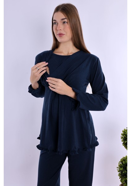 Lacivert Hamile Lohusa Pijama Takımı fırsatları