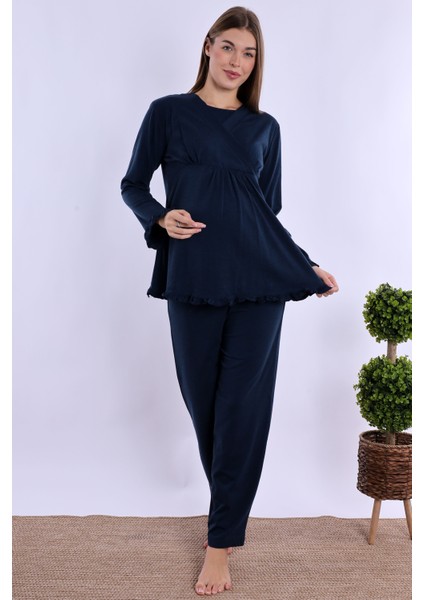 Lacivert Hamile Lohusa Pijama Takımı indirimleri