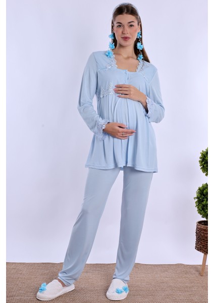 Mavi Hamile Lohusa Pijama Takımı fiyatları