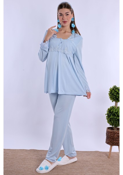 Mavi Hamile Lohusa Pijama Takımı fırsatları