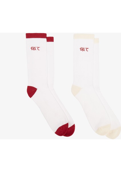 Unıted4 Erkek Beyaz 2'li Çorap