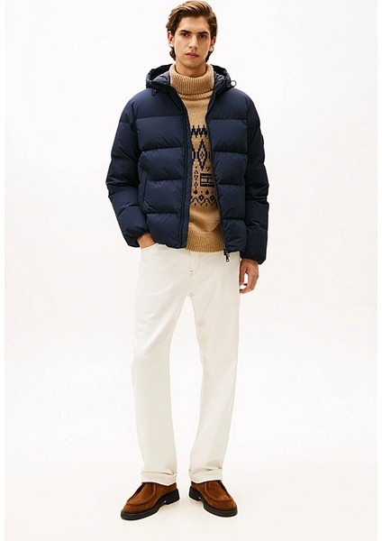 Erkek Regular Fit Kapüşonlu Dolgulu Şişme Mont - Lacivert fiyatları