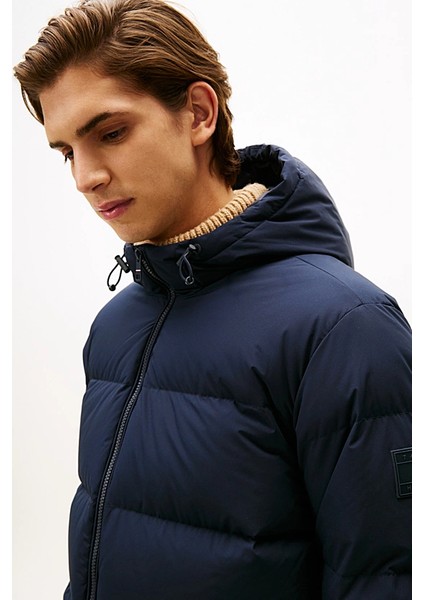 Erkek Regular Fit Kapüşonlu Dolgulu Şişme Mont - Lacivert fırsatları