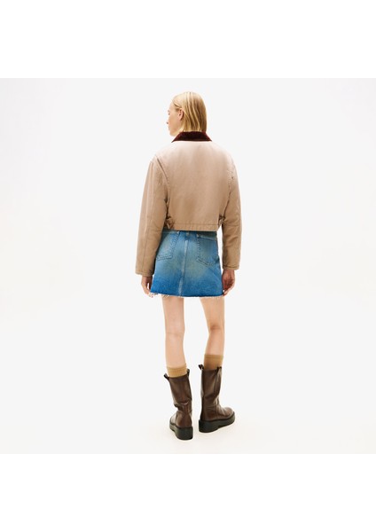 Padded Cropped Puffer Kadın Kahverengi Ceket.guq fiyatları