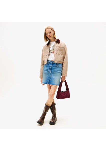 Padded Cropped Puffer Kadın Kahverengi Ceket.guq indirimleri