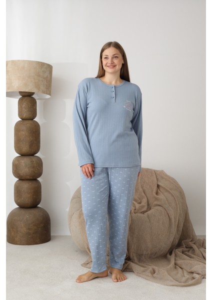 Şardonlu Interlok Kumaş Büyük Beden Kışlık Kadın Pijama Takımı 1160 fiyatları