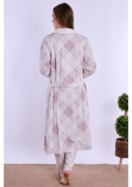 Pudra %100 Pamuk Sabahlıklı Hamile Lohusa Pijama Takımı modelleri