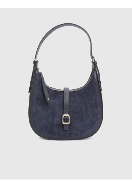 Vlasyi Hakiki Süet Kroko Deri Lacivert Kadın Omuz Çantası modelleri