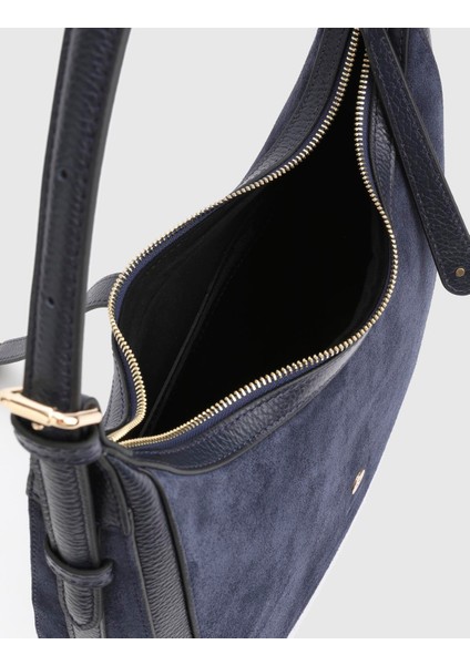 Vlasyi Hakiki Süet Kroko Deri Lacivert Kadın Omuz Çantası indirimleri