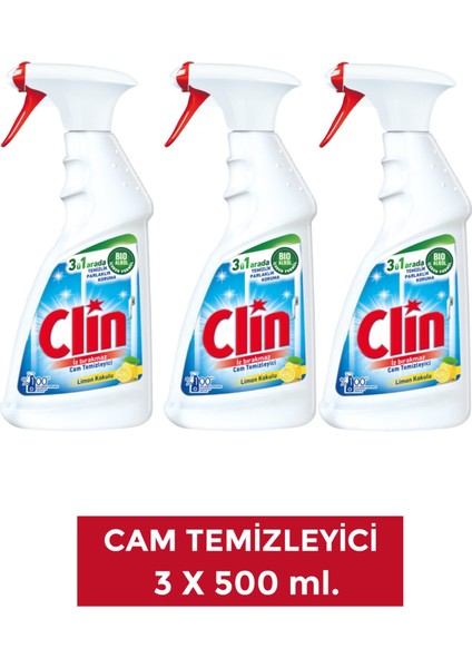 3 Adet Limon Cam Yüzey Temizleyici 500 ml
