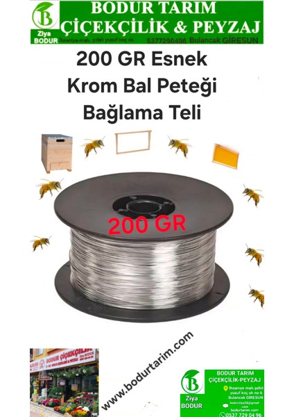 Bulancak 200 gr Paslanmaz Esnek Yumuşak (Krom) Bal Peteği Mumu Bağlama Çerçeve Teli