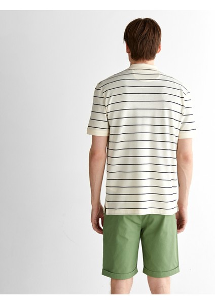 Erkek Krem Regular Fit Çizgili Polo fiyatları