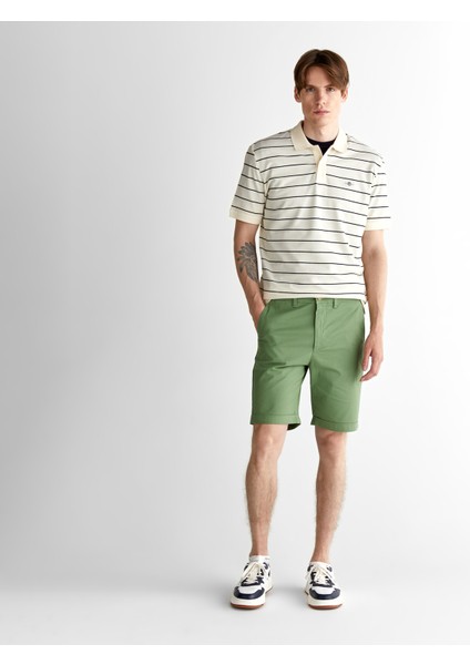 Erkek Krem Regular Fit Çizgili Polo modelleri