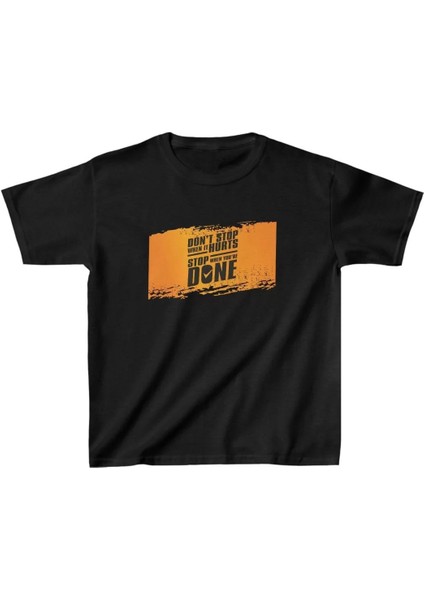 Unisex Çocuk Baskılı T-Shirt - Siyah