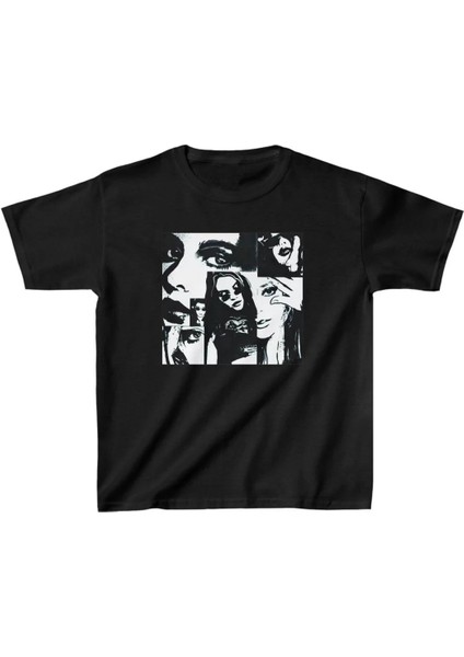 Unisex Çocuk Baskılı T-Shirt - Siyah