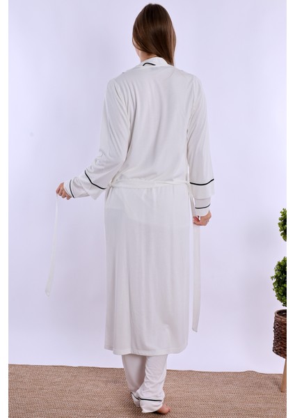 Ekru Sabahlıklı Hamile Lohusa Pijama Takımı fırsatları