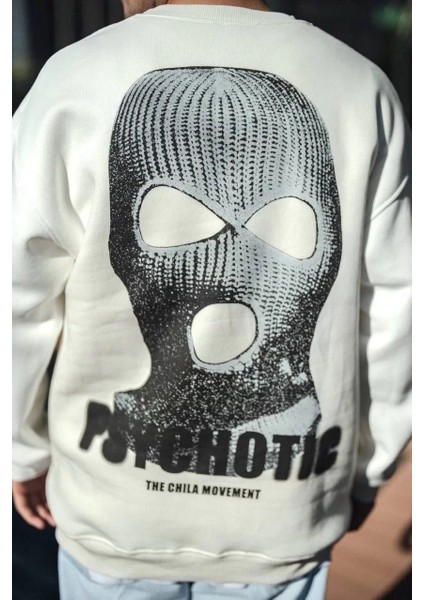 Kışlık Bisiklet Yaka Baskılı Sweatshirt - Beyaz fiyatları