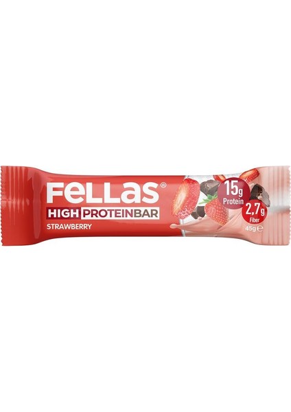 Fellas Yüksek Protein Bar Çilek 45 G