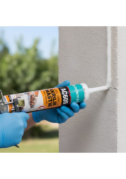 Boyanabilir Genel Amaçlı Solventsiz Kolay Uygulanır Akrilik Mastik 500 gr Beyaz Renkli AC605 modelleri