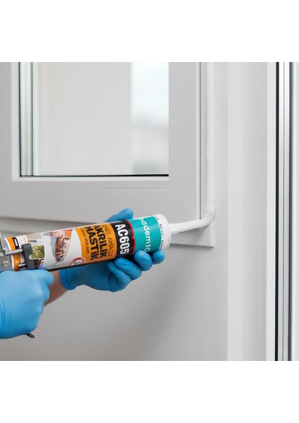 Boyanabilir Genel Amaçlı Solventsiz Kolay Uygulanır Akrilik Mastik 500 gr Beyaz Renkli AC605 fırsatları