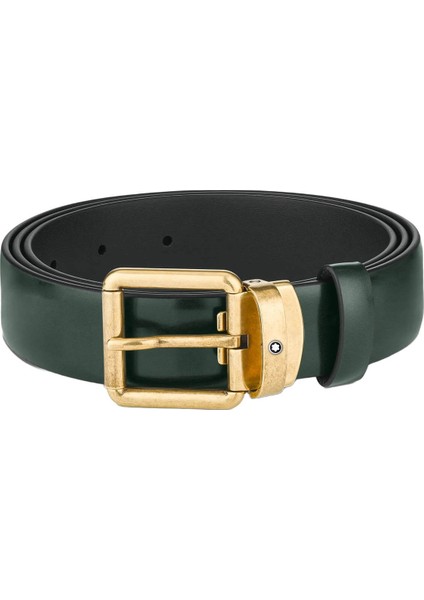 Fırçalanmış Yeşil 30 mm Deri Kemer 129454