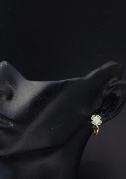 Su Yeşili Yonca Çocuk Küpesi 14 Ayar fiyatları