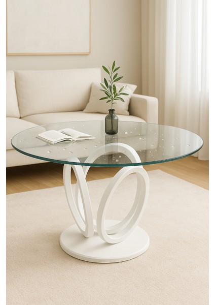 Temperli Cam Yuvarlak Cam Dayanıklı, Şık Dekoratif Cam Masa Üstü 4 mm fırsatları