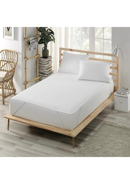Geçirmez Alez Yatak Koruyucu Pamuklu Köşe Lastikli Tek Kişilik Çift Kişilik (90 x 190 Cm)