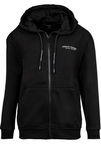 Kadın Regular Fit Fermuarlı Kapüşonlu Sweatshirt - Siyah