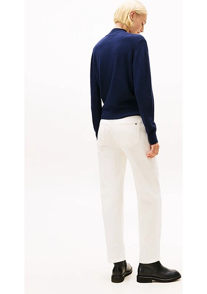 Kadın Kaşmir Karışımlı Yarım Balıkçı Yaka Triko Kazak - Lacivert modelleri