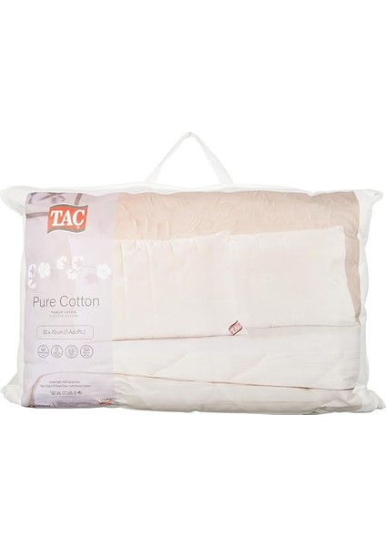 Pure Cotton KAPITONELI%100 Pamuk Yastık, Beyaz, 50X70 cm