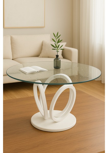 Temperli Cam Yuvarlak Cam Dayanıklı, Şık Dekoratif Cam Masa Üstü 4 mm